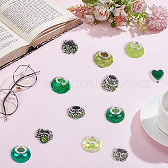60Pcs 12 Styles Alloy Rhinestone/Enamel European Beads & Resin European Beads Kits&nbsp;DIY-PA0001-06B