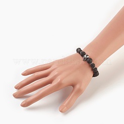 Natural Lava Rock Beads Stretch Bracelets&nbsp;BJEW-JB03959-02