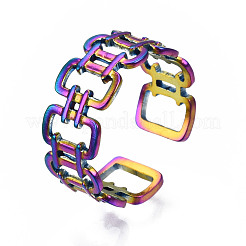 Open Rectangle Cuff Rings&nbsp;RJEW-N038-014
