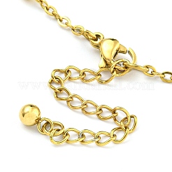 PVD Vacuum Plating Summer Beach 304 Stainless Steel Cable Chains Fish Charm Bracelets&nbsp;BJEW-P334-04G