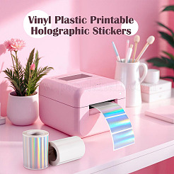3 Rolls 3 Styles Vinyl Plastic Printable Holographic Stickers&nbsp;OFST-TA0001-10E