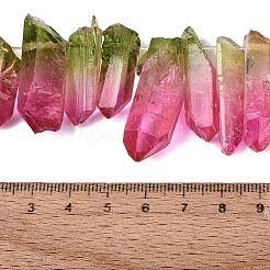 Two Tone Spray Painted Natural Quartz Crystal Points Beads Strands&nbsp;G-Q610-03C