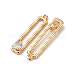 Brass Micro Pave Clear Cubic Zirconia Pendants&nbsp;KK-Z112-35G