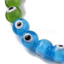Chakra Theme Handmade Evil Eye Lampwork Beads Strands&nbsp;LAMP-G164-06A
