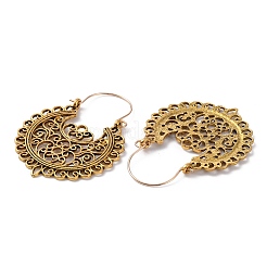 Alloy Hollow Out Flower Hoop Earrings&nbsp;EJEW-WH0011-12AG