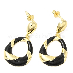 Enamel Teardrop Dangle Stud Earrings&nbsp;EJEW-M222-06G