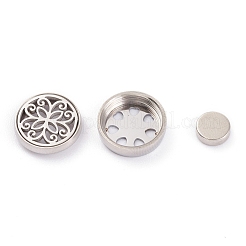 304 Stainless Steel Magnetic Diffuser Locket Aromatherapy Essential Oil Buckle&nbsp;AJEW-M027-03P