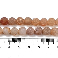 Natural Druzy Agate Beads Strands&nbsp;G-NH0024-A06-8mm