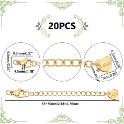 20Pcs 304 Stainless Steel Curb Chain Extender&nbsp;STAS-UN0051-99