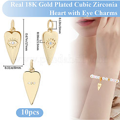 10Pcs Brass Micro Pave Cubic Zirconia Pendants&nbsp;KK-BBC0015-25