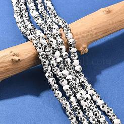 Floral Printed Porcelain Beads&nbsp;PORC-L004-6mm-07