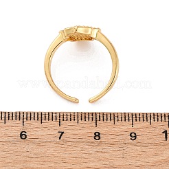Brass Micro Pave Cubic Zirconia Shell Cuff Rings&nbsp;KK-D363-24A-G