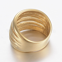 Ion Plating(IP) 304 Stainless Steel Wide Band Finger Rings&nbsp;RJEW-H125-46G
