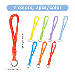 14Pcs 7 Colors Polyester & Spandex Cord Ropes Pendant Decorations&nbsp;HJEW-DC00185