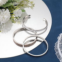 3Pcs 3 Style 304 & 201 Stainless Steel Grooved Bangle Making&nbsp;BJEW-SC0001-16
