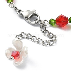 Glass & Resin & Acrylic Flower Charm Bracelet&nbsp;BJEW-JB09435-04