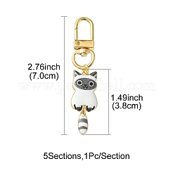 Cat Alloy Enamel Pendant Decorations&nbsp;HJEW-FZ00010