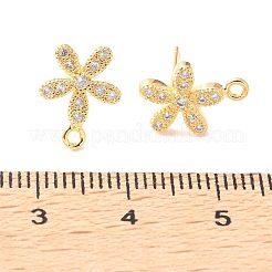 Brass Rhinestone Stud Earring Findings&nbsp;RB-CBA7264-01G