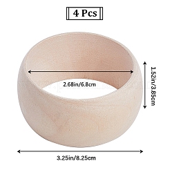 Unfinished Wood Plain Bangle for Women&nbsp;BJEW-WH0018-18