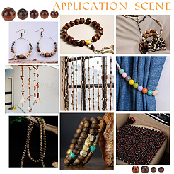 350Pcs 9 Styles Wood Large Hole European Beads&nbsp;WOOD-OC0003-79