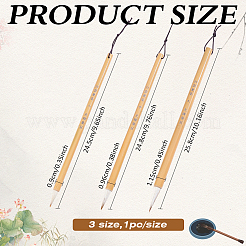 3Pcs 3 Styles Wool & Bamboo Chinese Calligraphy Brush Pen&nbsp;AJEW-ME0003-29