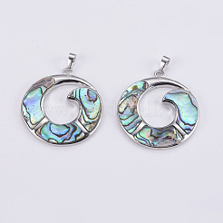 Abalone Shell/Paua Shell Pendants&nbsp;SSHEL-L008-27P