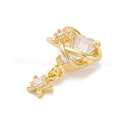 Brass Micro Pave Cubic Zirconia Pendants&nbsp;KK-U042-12G
