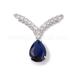 Rack Plating Brass Micro Pave Cubic Zirconia 2-Loop Pendants&nbsp;KK-C019-02P