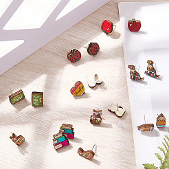 Study Theme Stud Earring Sets&nbsp;EJEW-SC0001-71