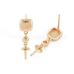 Brass Stud Earring Findings&nbsp;KK-S364-053