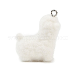 Animal Flocking Opaque Resin Pendants&nbsp;RESI-I353-01P-02