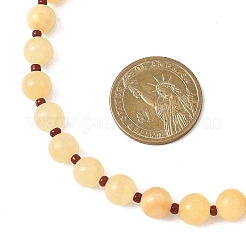 8.5MM Round Dyed Natural Malaysia Jade with Glass Seed Beaded Necklaces for Women&nbsp;NJEW-JN05646-02
