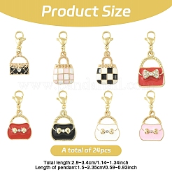 24Pcs 8 Styles Alloy Enamel Pendant Decorations&nbsp;HJEW-YW00231