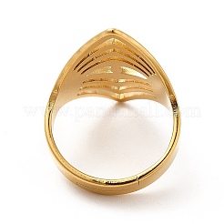 Ion Plating(IP) 201 Stainless Steel Wide Eye Adjustable Ring for Women&nbsp;RJEW-F131-04G