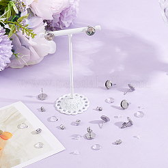 50Pcs 304 Stainless Steel Flat Round Stud Earring Settings&nbsp;STAS-BBC0010-39C