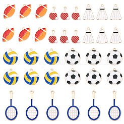 60Pcs 6 Styles Alloy Enamel Pendants&nbsp;ENAM-TA0002-96
