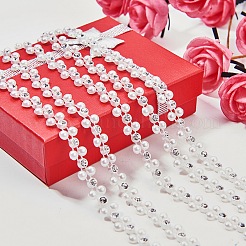 Flower ABS Plastic Imitation Pearl Beaded Trim Garland Strands&nbsp;CHAC-R001-01