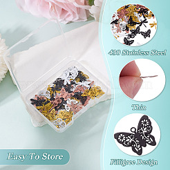 72Pcs 12 Styles Spray Paint 430 Stainless Steel Pendants&nbsp;STAS-TA0006-26B