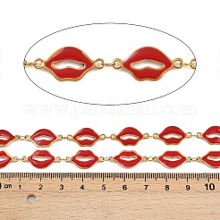 304 Stainless Steel Enamel Lip Link Chains&nbsp;CHS-K023-03G-01