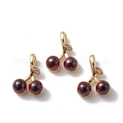 Rack Plating Brass Micro Pave Clear Cubic Zirconia Charms&nbsp;KK-H434-42G