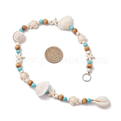 Natural Sea Shell Beads Hanging Ornaments&nbsp;HJEW-JM02985