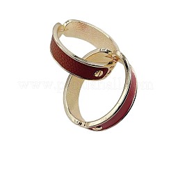 Alloy and Faux Leather Hinged Bangles for Women&nbsp;FS-WGE9289-02