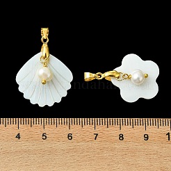Natural Freshwater Shell & Pearl Pendants&nbsp;PALLOY-JF05904