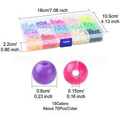15 Colors Plastic Beads&nbsp;MACR-FS0001-79
