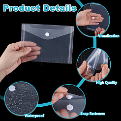 120Pcs Rectangle Transparent PP Plastic File Pockets&nbsp;AJEW-WA0001-94