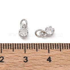 Brass Micro Pave Clear Cubic Zirconia Charms&nbsp;KK-D289-48A-P