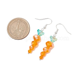 Easter Carrot Glass Dangle Earrings for Women&nbsp;EJEW-JE06219
