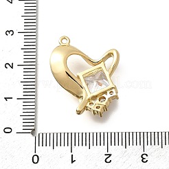 Brass Micro Pave Cubic Zirconia Pendants&nbsp;LS-KK-Q035-09G
