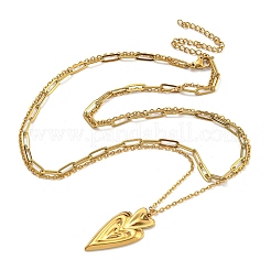 304 Stainless Steel Hearat Pendant Necklaces&nbsp;NJEW-L182-002G