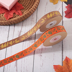2 Rolls 2 Styles Thanksgiving Day Themes Polyester Ribbon&nbsp;OCOR-TA0003-29B